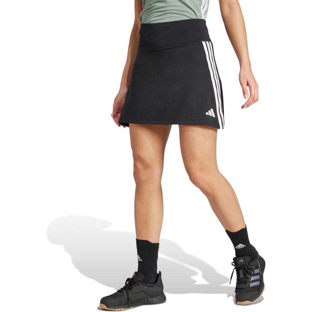 image:imageadidas Womens Train Essentials 3Stripes SkortBlackWhite