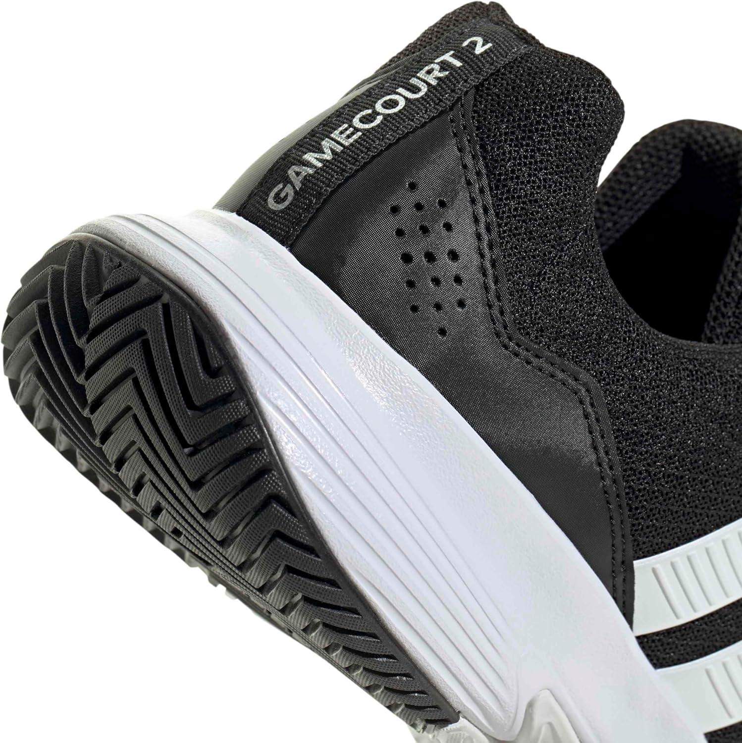 image:imageadidas Mens Gamecourt 2 Tennis ShoesBlackWhiteSilver Metallic