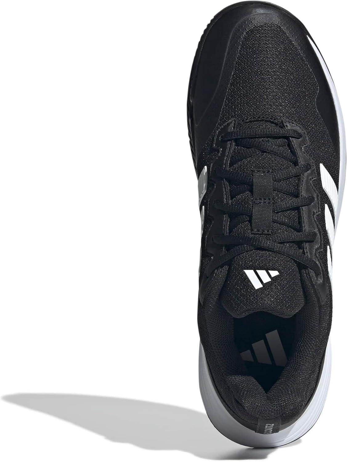 image:imageadidas Mens Gamecourt 2 Tennis ShoesBlackWhiteSilver Metallic