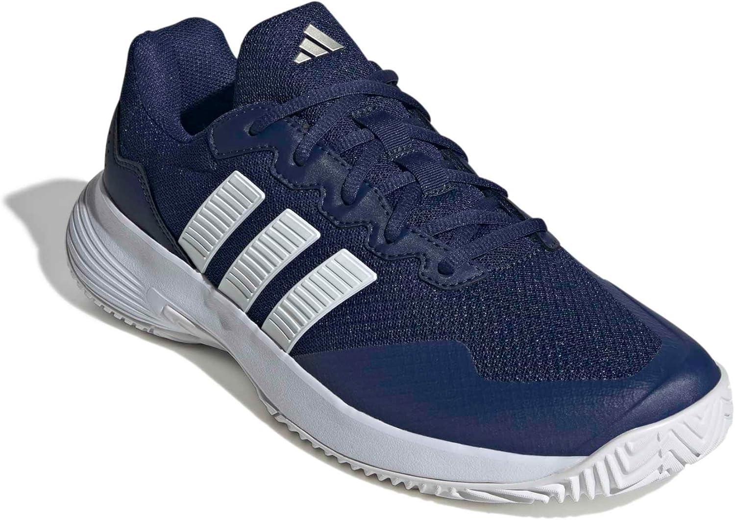 image:imageadidas Mens Gamecourt 2 Tennis ShoesDark BlueWhiteCyber Metallic