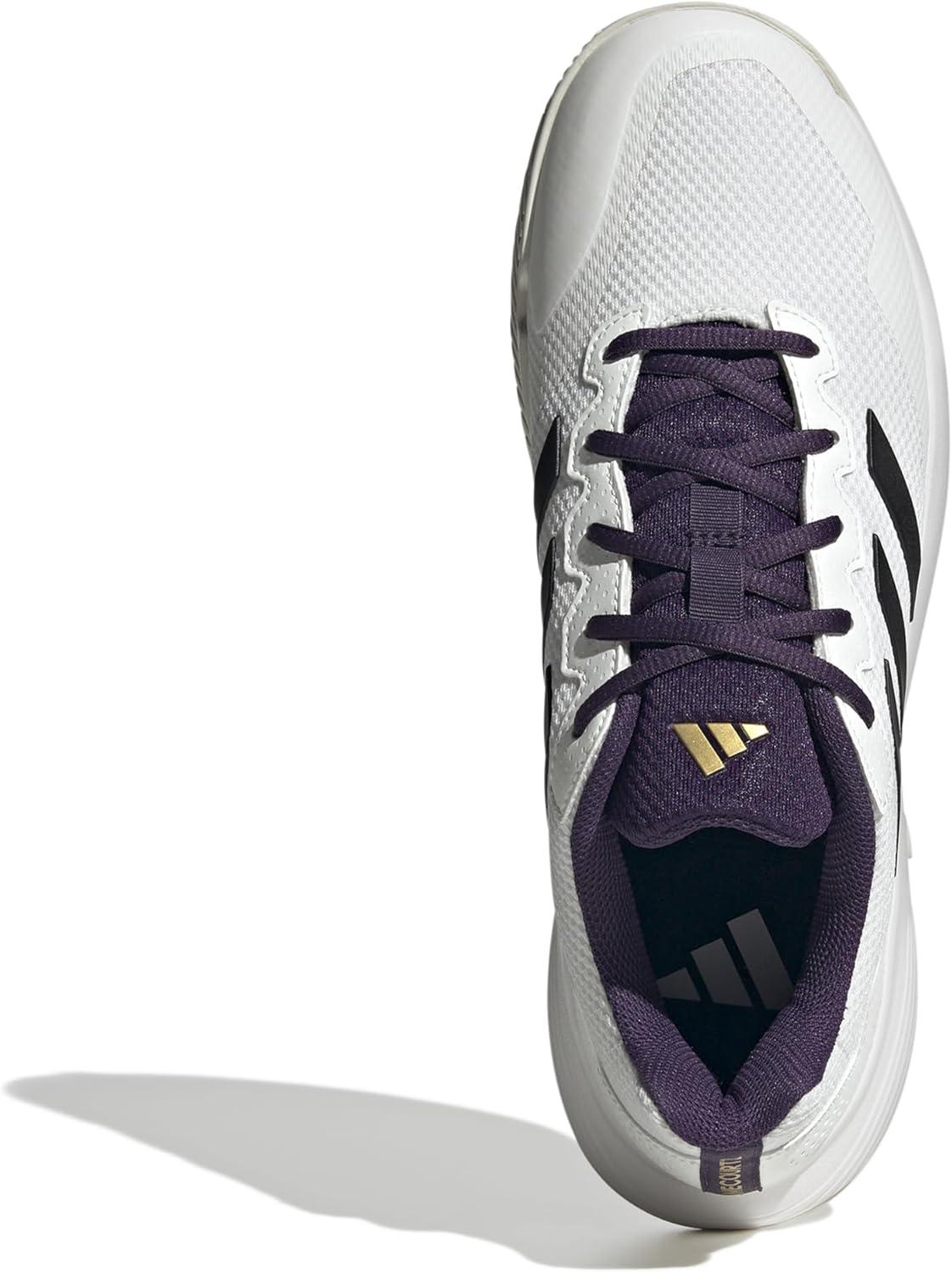 image:imageadidas Mens Gamecourt 2 Tennis ShoesWhiteBlackAurora Plum