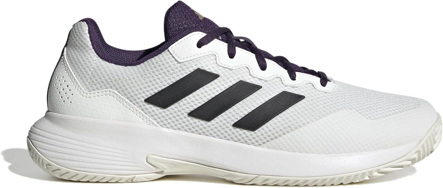 image:imageadidas Mens Gamecourt 2 Tennis ShoesWhiteBlackAurora Plum