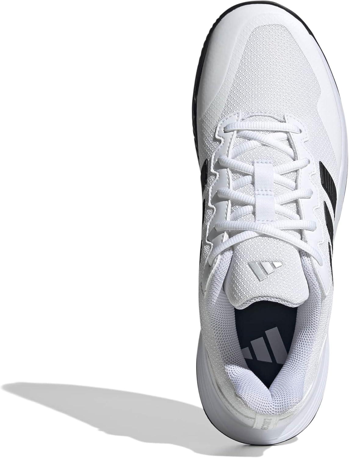 image:imageadidas Mens Gamecourt 2 Tennis ShoesWhiteCore BlackSilver Metallic