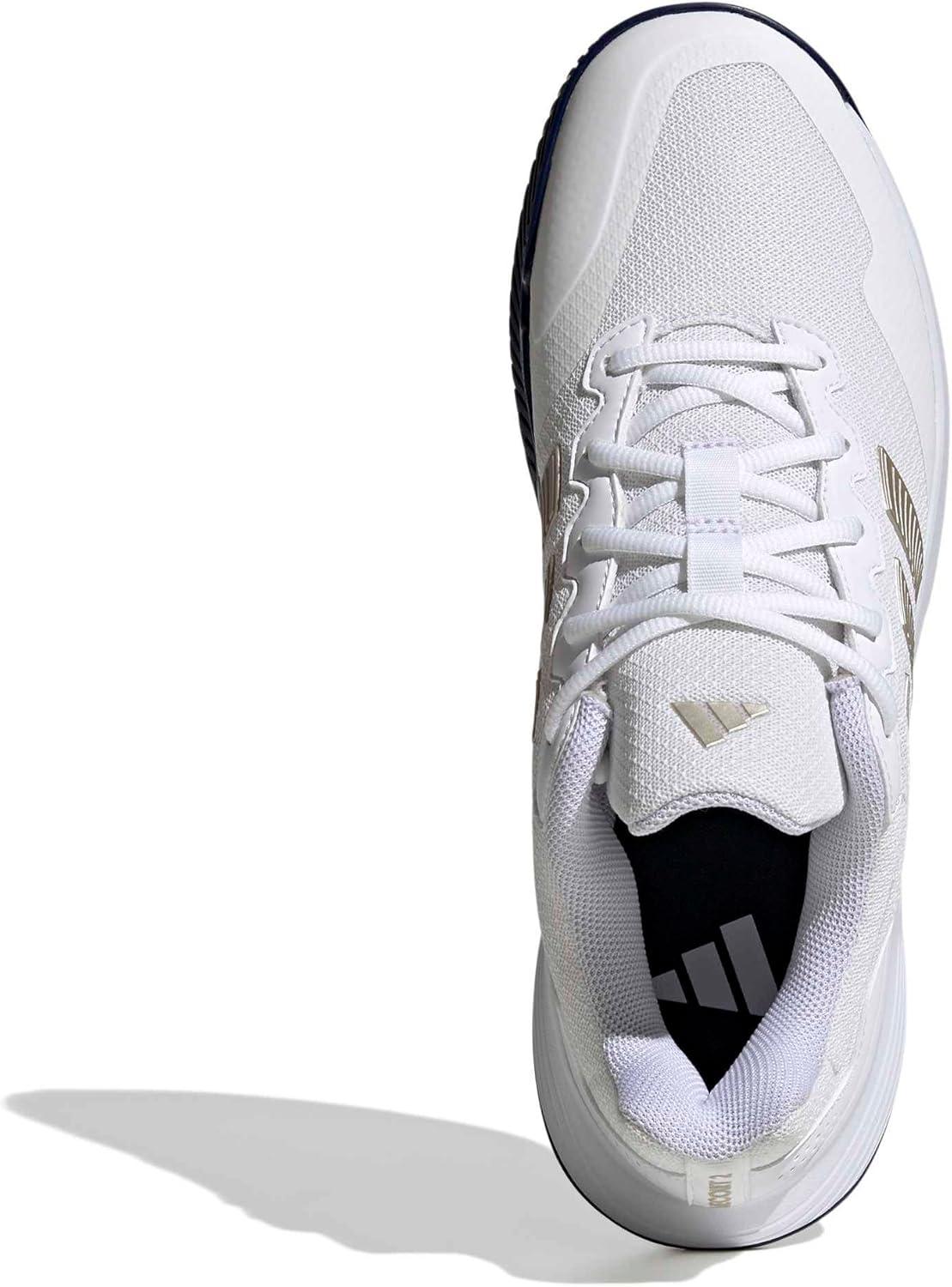 image:imageadidas Mens Gamecourt 2 Tennis ShoesWhiteCyber MetallicDark Blue