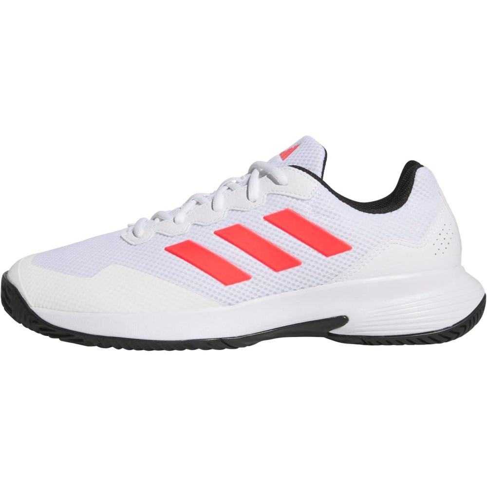 image:imageadidas Mens Gamecourt 2 Tennis ShoesWhiteLucid RedBlack