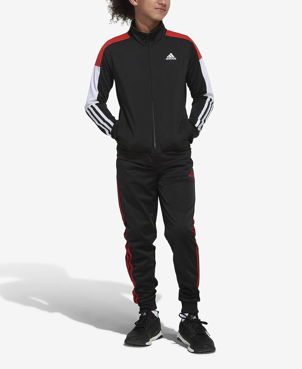 image:imageadidas Boys Iconic Tricot Jogger PantsBlack With Vivid Red