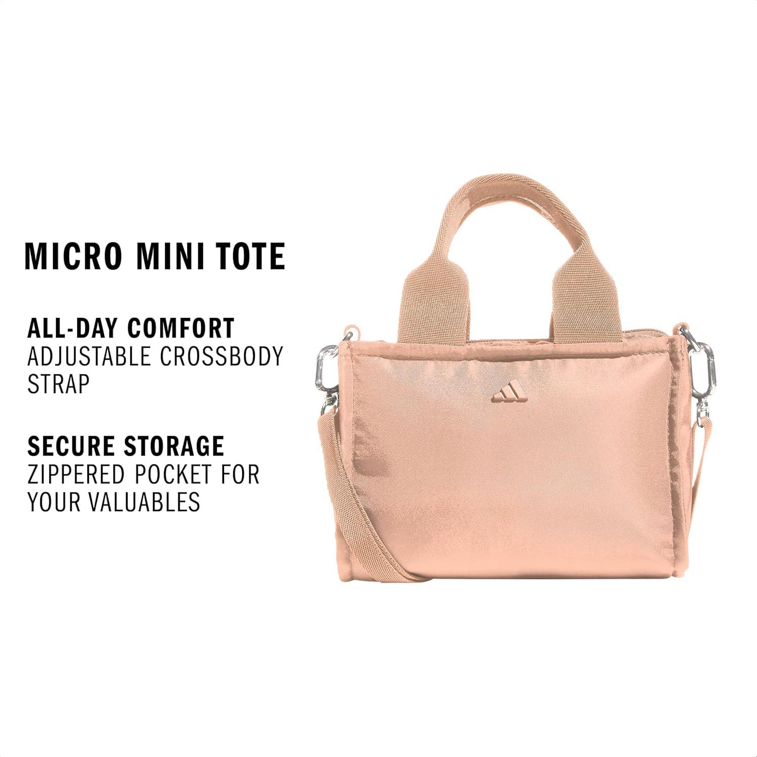 image:imageadidas Micro Mini Tote Handbag Premium Crossbody BagBlush PinkSilver Metallic