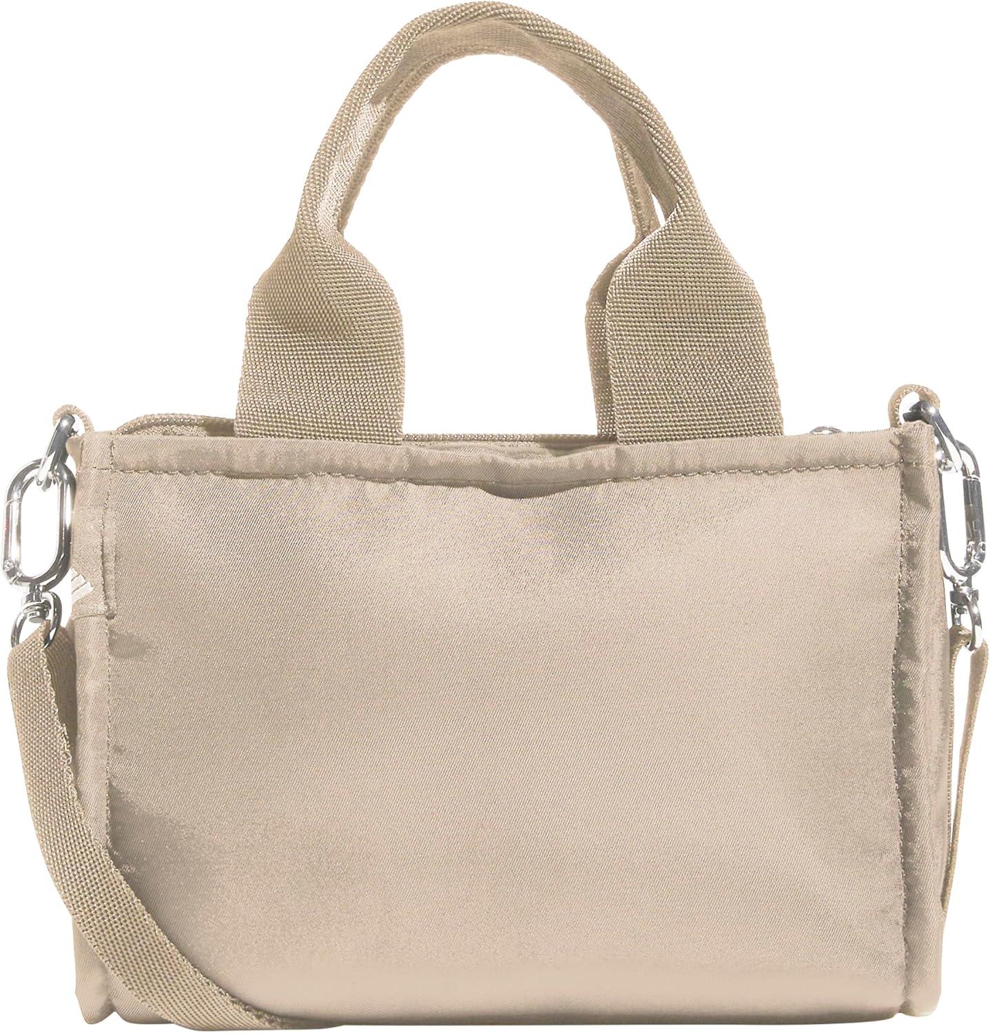 image:imageadidas Micro Mini Tote Handbag Premium Crossbody BagCrystal Linen BeigeSilver Metallic
