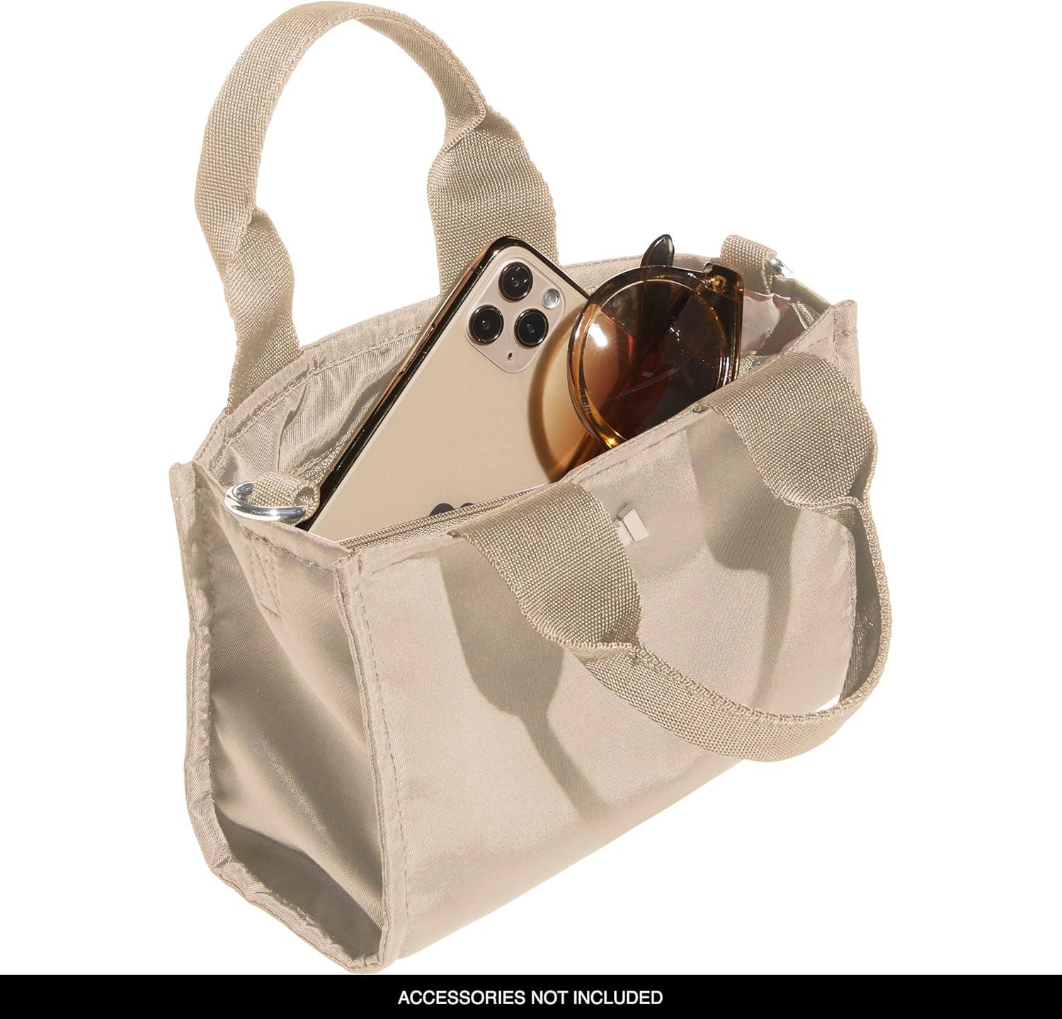 image:imageadidas Micro Mini Tote Handbag Premium Crossbody BagCrystal Linen BeigeSilver Metallic