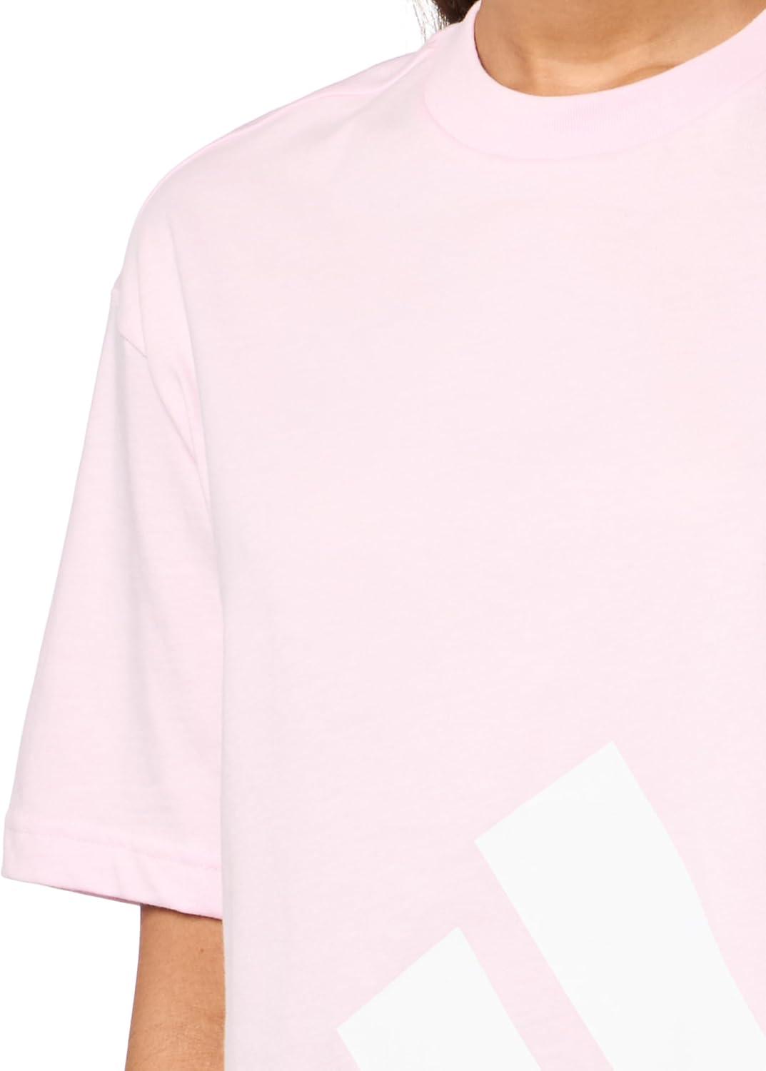 image:imageadidas Womens Essentials Big Logo Boyfriend TShirtClear PinkWhite