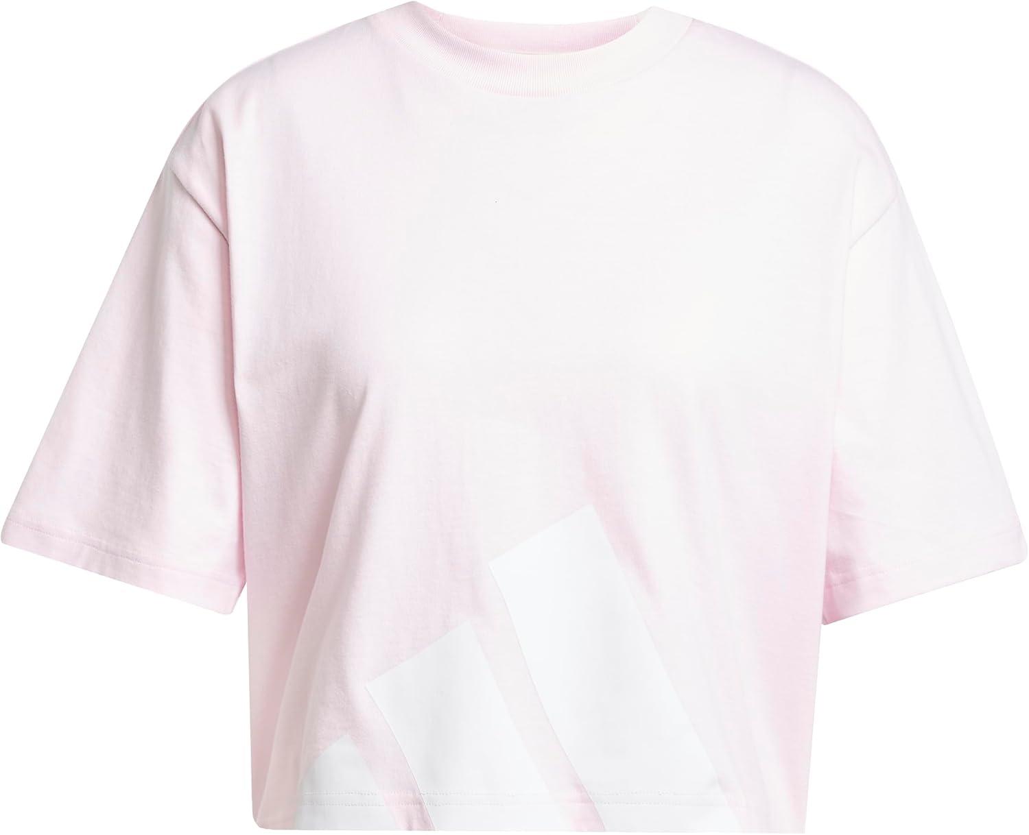 image:imageadidas Womens Essentials Big Logo Boyfriend TShirtClear PinkWhite