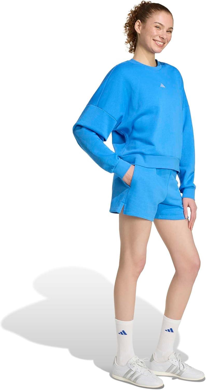 image:imageadidas Womens Essentials Small Logo Feelcozy ShortsRay BlueWhite