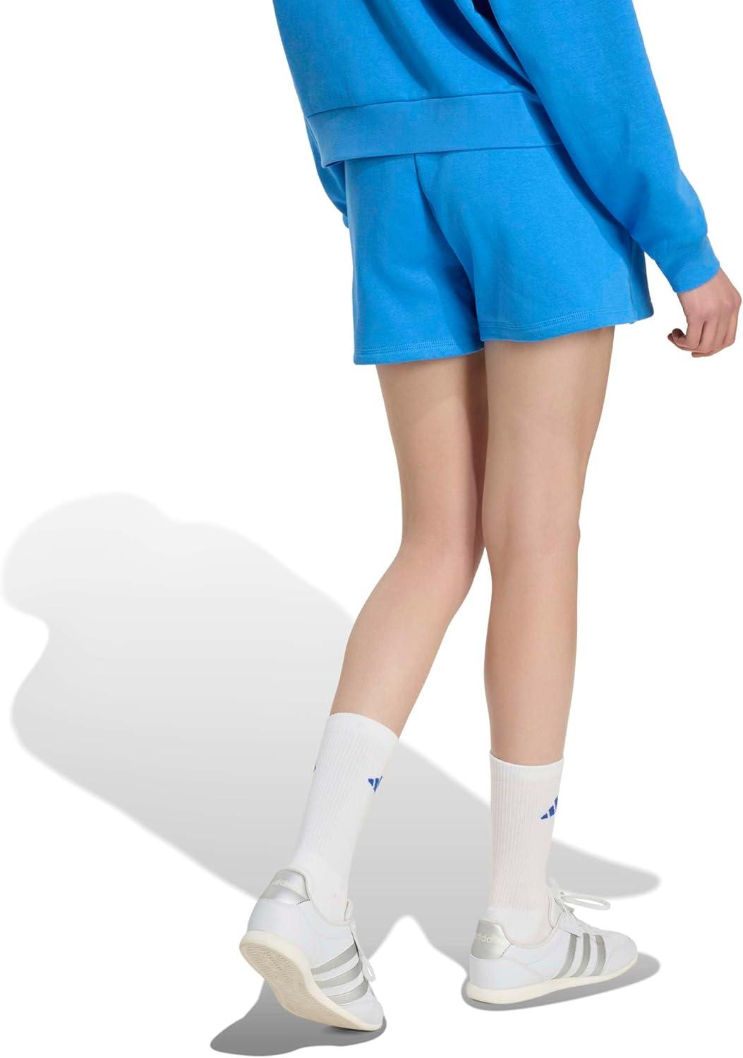 image:imageadidas Womens Essentials Small Logo Feelcozy ShortsRay BlueWhite
