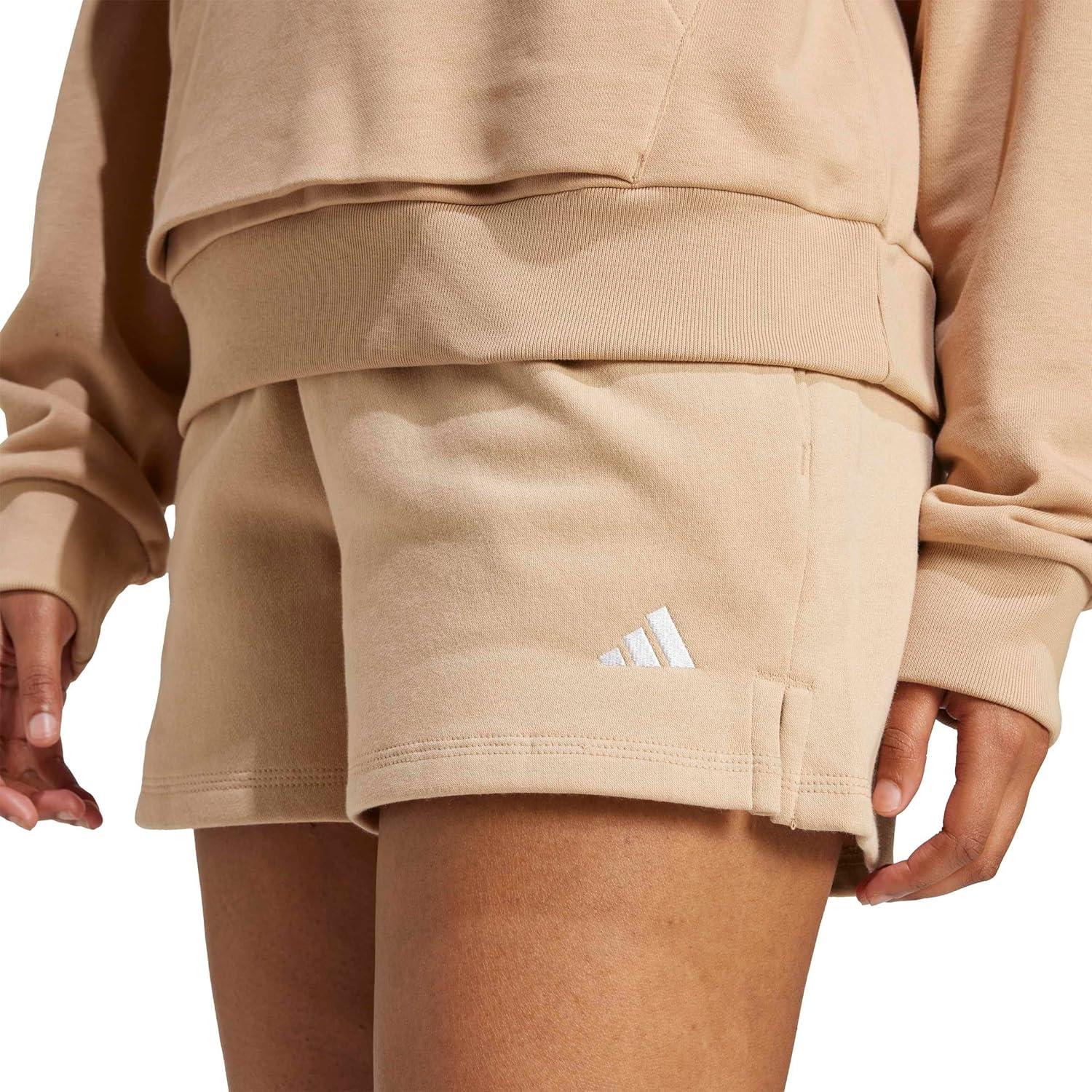 image:imageadidas Womens Essentials Small Logo Feelcozy ShortsWarm SandstoneWhite