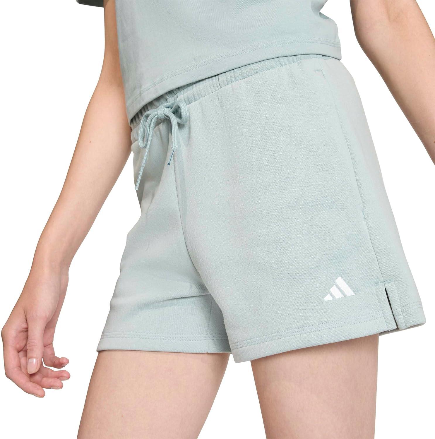 image:imageadidas Womens Essentials Small Logo Feelcozy ShortsWonder SageWhite