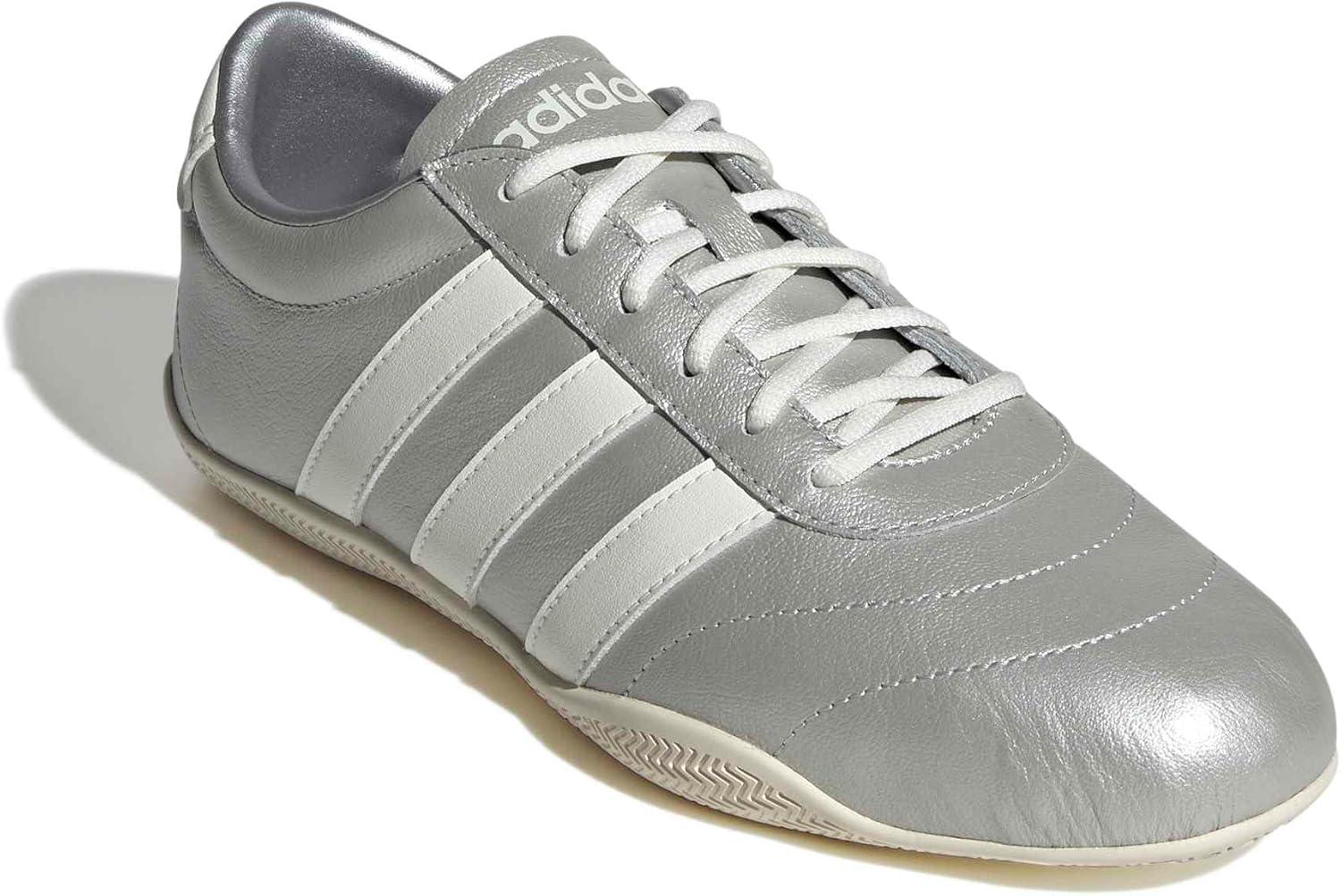 image:imageadidas Womens Grand Court Lo SneakersSilver MetallicOff WhiteWhite