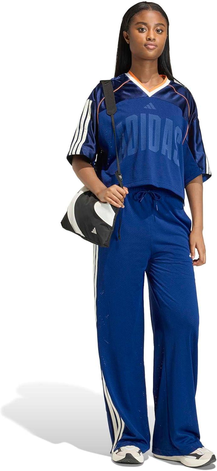 image:imageadidas Womens Stadium Mesh TShirtDark BluePure OrangeOff White