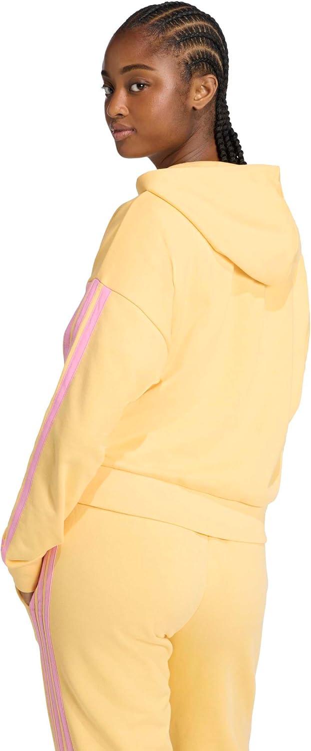 image:imageadidas womens Essentials 3stripes French Terry Fullzip Hooded Track TopSemi Ice TangerineSt Tropic Bloom