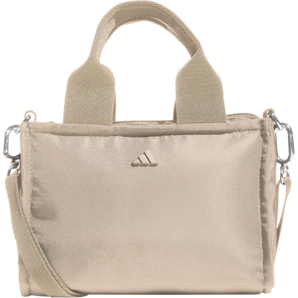 image:imageadidas Micro Mini Tote Handbag  Premium Crossbody BagCrystal Linen BeigeSilver Metallic