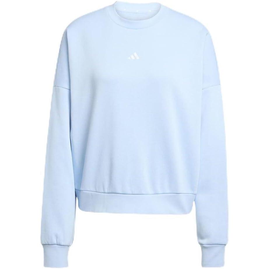 image:imageadidas Womens Essentials Small Logo Feel Cozy SweatshirtGlow BlueWhite