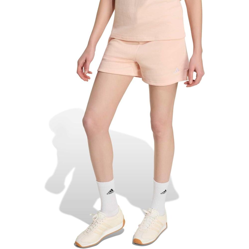 image:imageadidas Womens Essentials Small Logo Feelcozy ShortsBlush PinkWhite