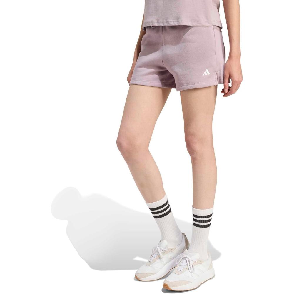 image:imageadidas Womens Essentials Small Logo Feelcozy ShortsPreloved FigWhite