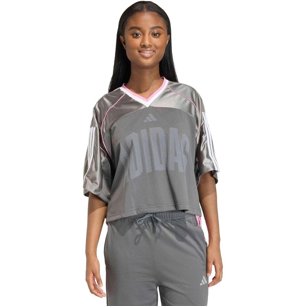 image:imageadidas Womens Stadium Mesh TShirtGreySolid GreySt Tropic Bloom