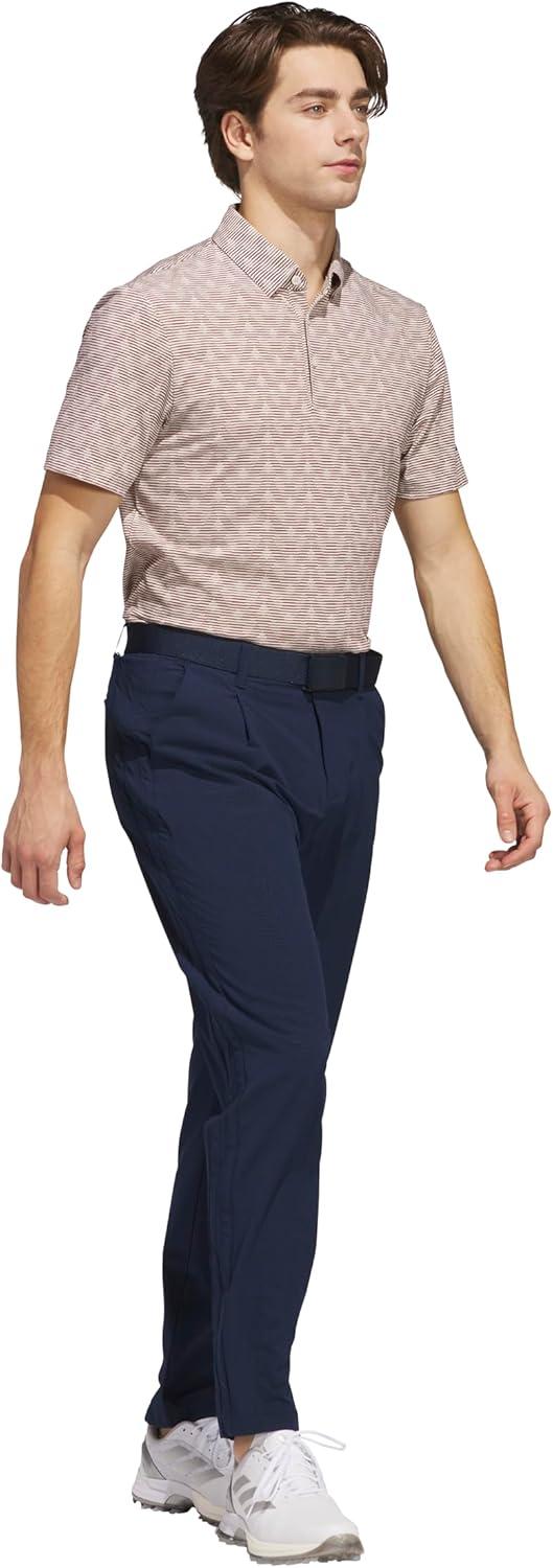image:imageadidas Mens Goto Printed Stripe Polo ShirtAlumina MelangeAurora Ruby S25