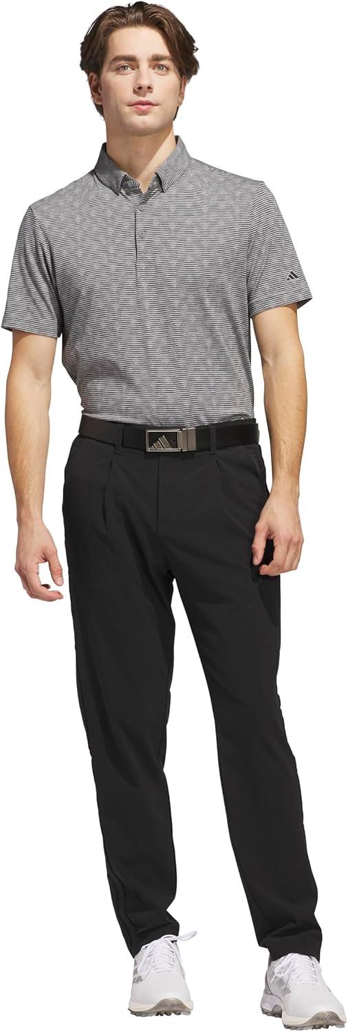 image:imageadidas Mens Goto Printed Stripe Polo ShirtGrey Three MelangeBlack