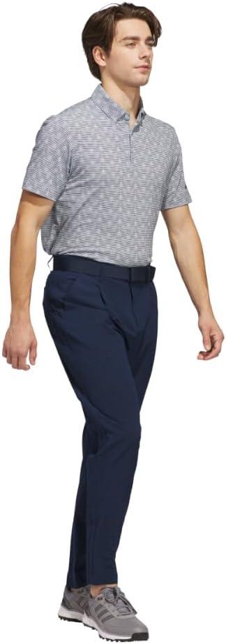 image:imageadidas Mens Goto Printed Stripe Polo ShirtWonder Blue MelangeCollegiate Navy