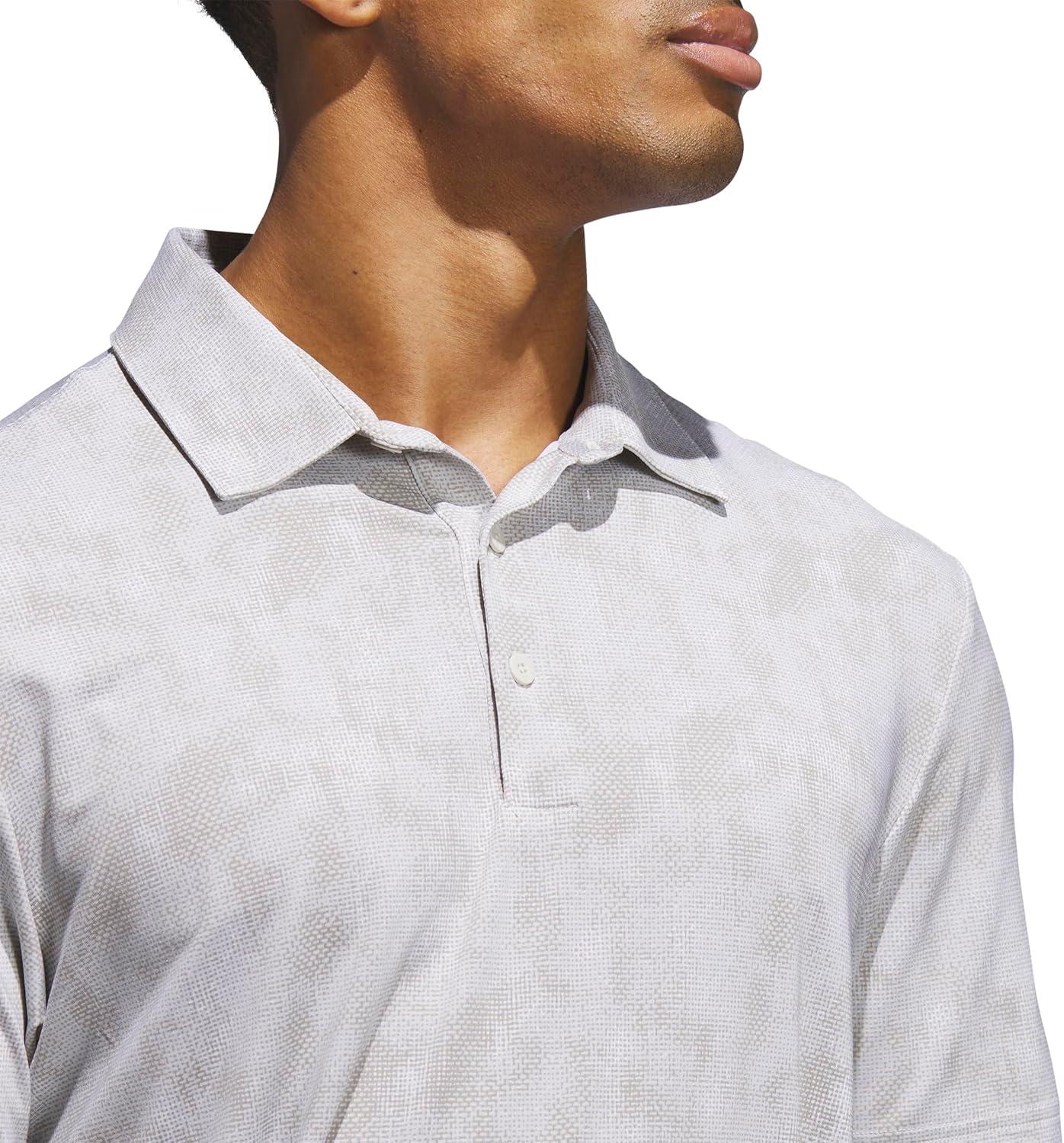 image:imageadidas Mens Ultimate365 Textured Print Polo ShirtAluminaPutty Beige