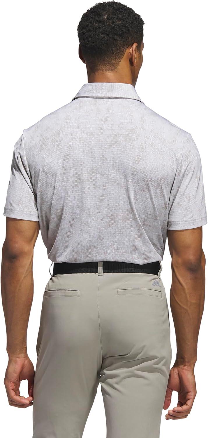 image:imageadidas Mens Ultimate365 Textured Print Polo ShirtAluminaPutty Beige
