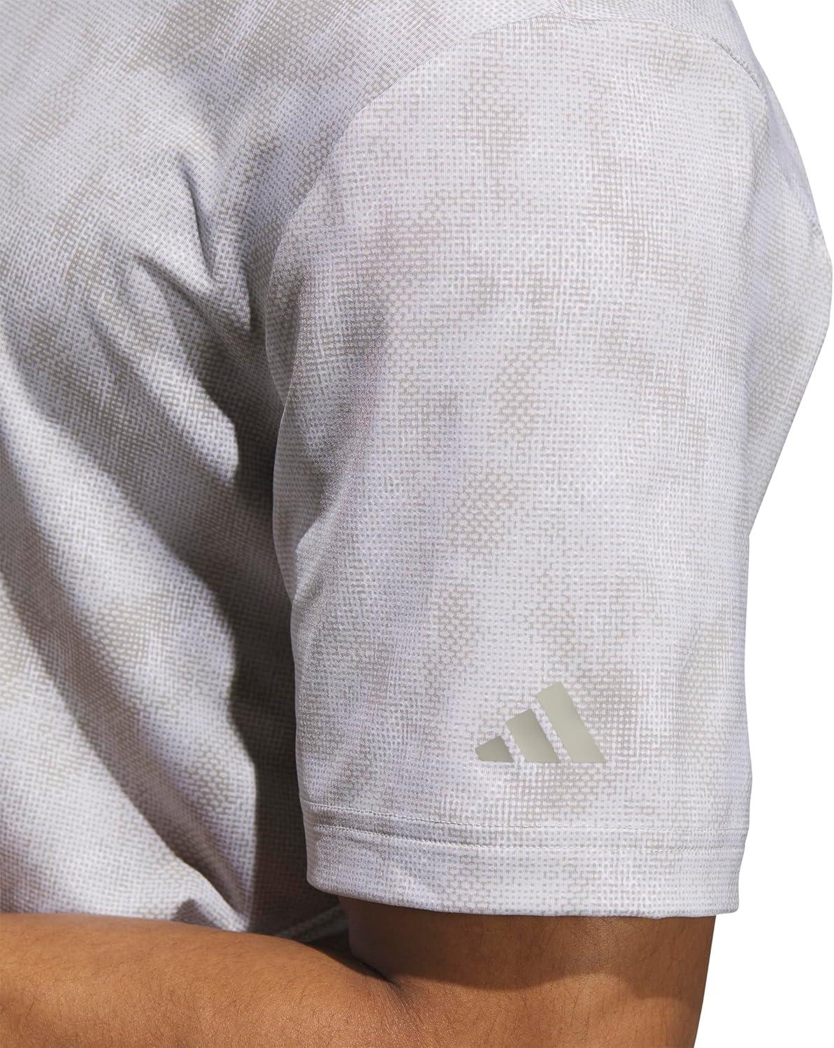 image:imageadidas Mens Ultimate365 Textured Print Polo ShirtAluminaPutty Beige