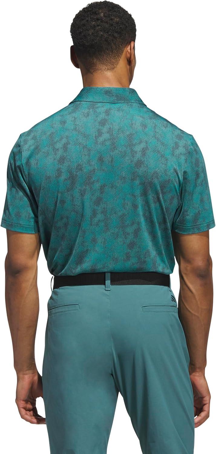image:imageadidas Mens Ultimate365 Textured Print Polo ShirtPure TealAurora Ivy