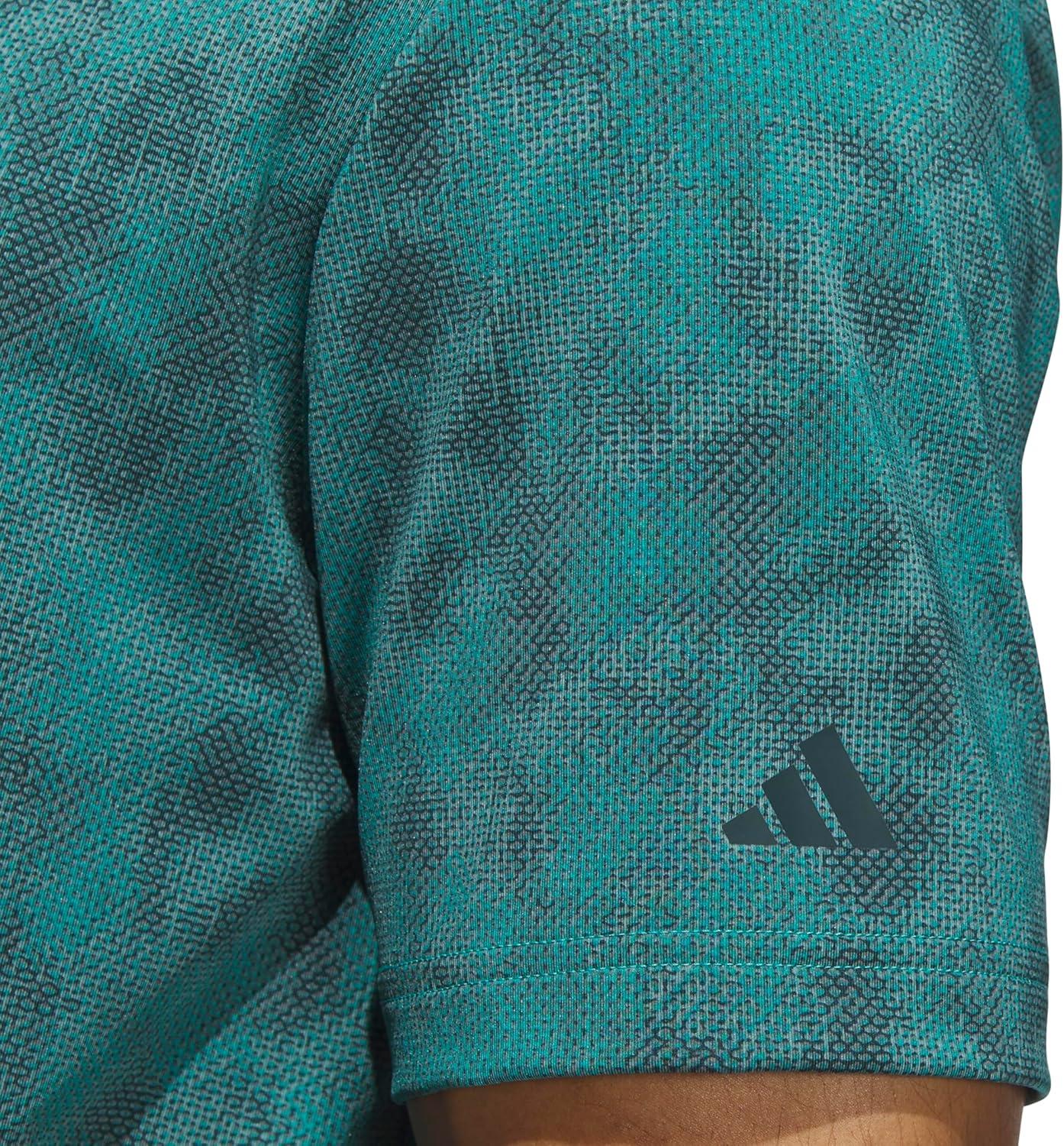 image:imageadidas Mens Ultimate365 Textured Print Polo ShirtPure TealAurora Ivy