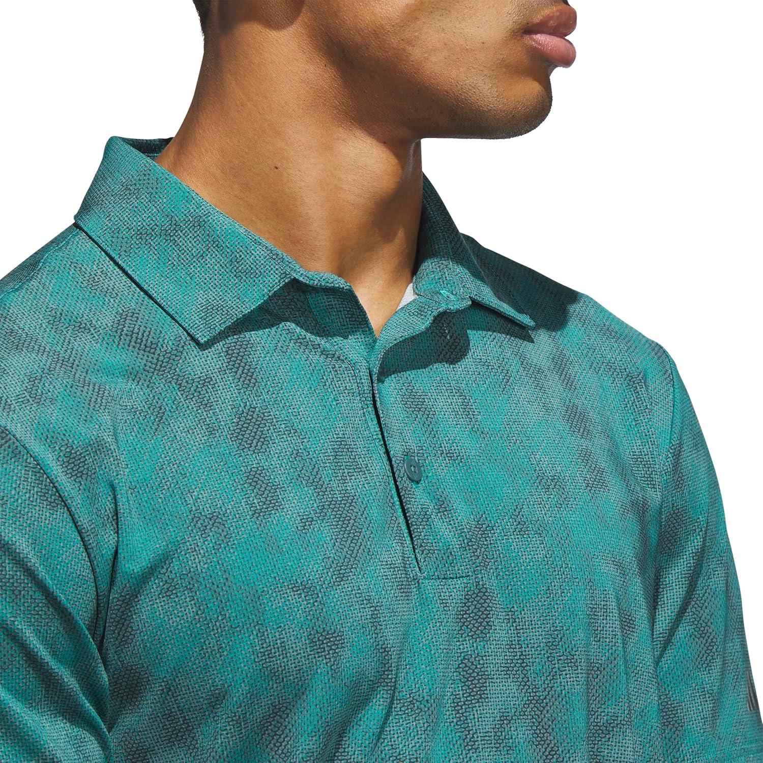image:imageadidas Mens Ultimate365 Textured Print Polo ShirtPure TealAurora Ivy