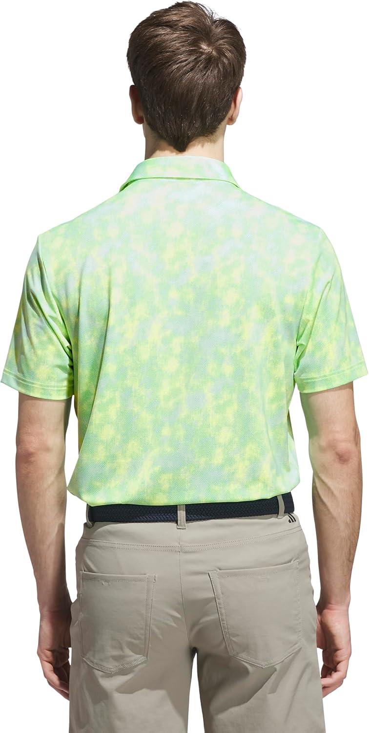 image:imageadidas Mens Ultimate365 Textured Print Polo ShirtWhiteLime Burst