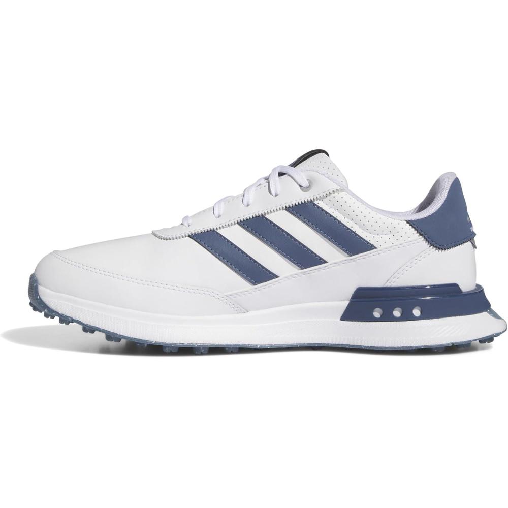 image:imageAdidas Mens S2g Spikeless Leather 24 Golf ShoesFootwear WhiteCollegiate NavySilver Metallic