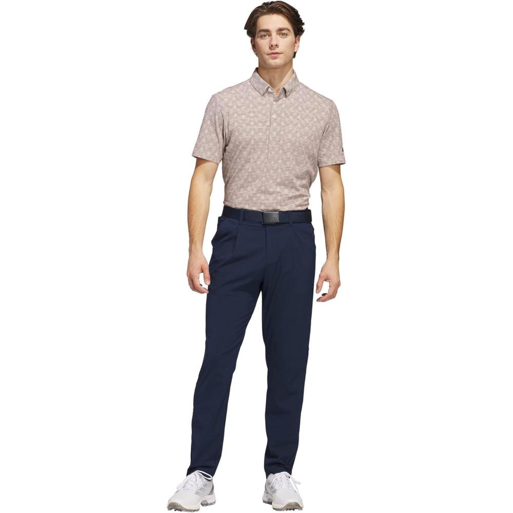 image:imageadidas Mens Goto Printed Stripe Polo ShirtAlumina MelangeAurora Ruby S25
