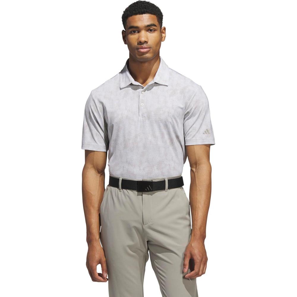 image:imageadidas Mens Ultimate365 Textured Print Polo ShirtAluminaPutty Beige