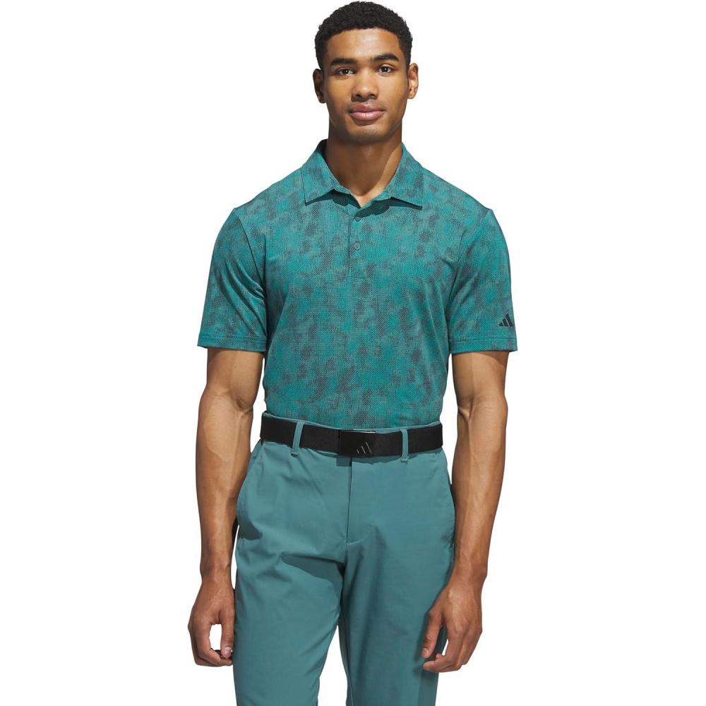 image:imageadidas Mens Ultimate365 Textured Print Polo ShirtPure TealAurora Ivy