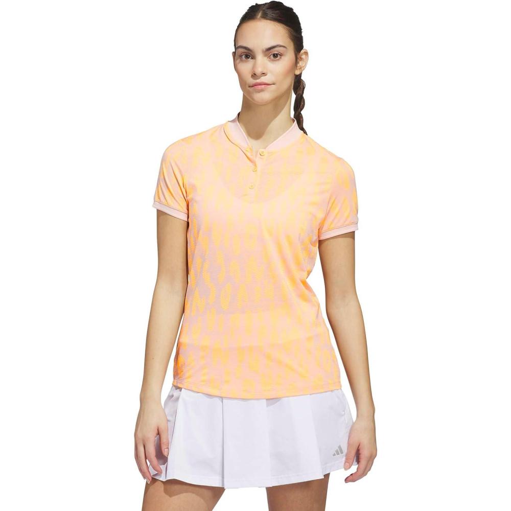 image:imageadidas Womens ULTIMATE365 Jacquard Climacool Polo ShirtBlush Pink