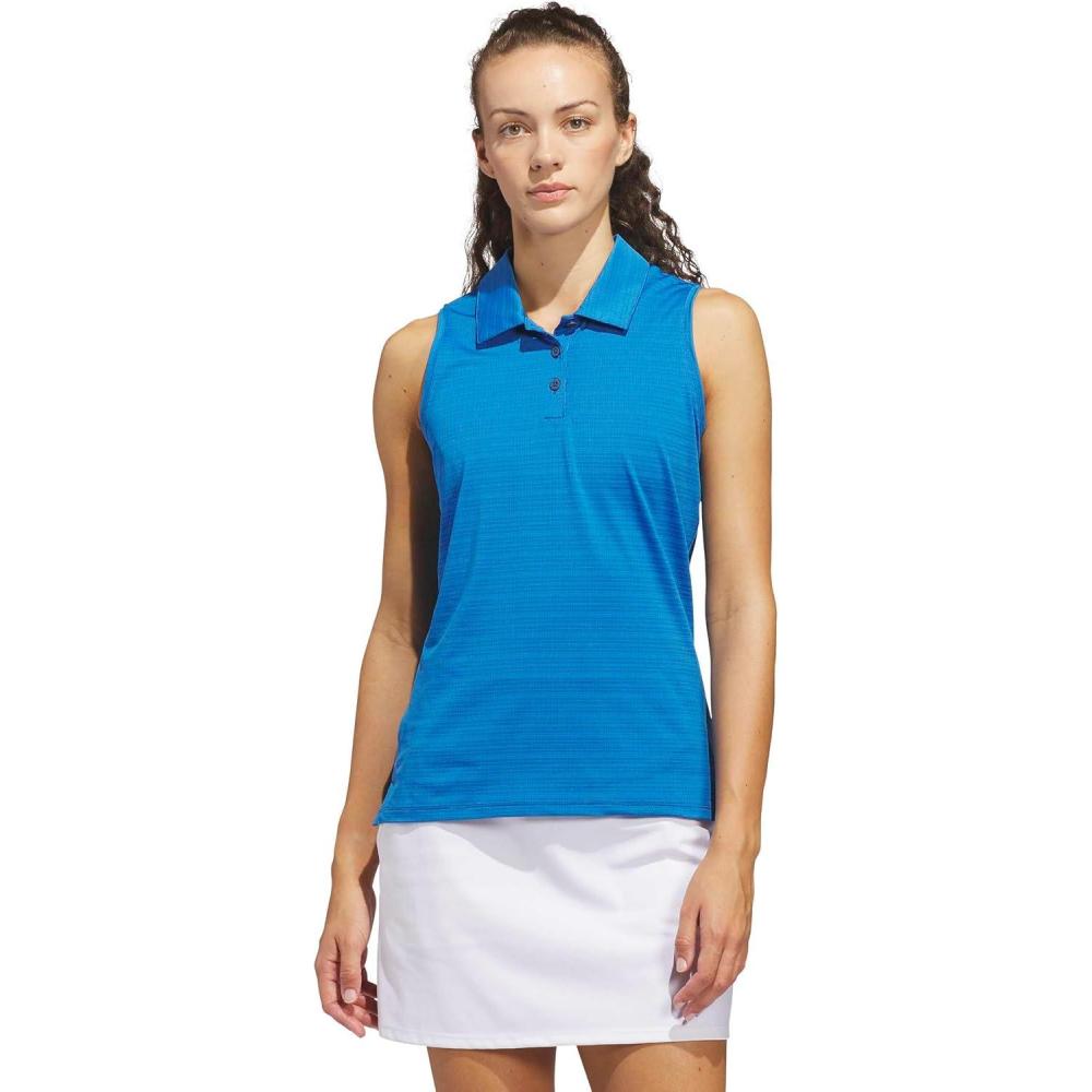 image:imageadidas Womens Ultimate365 Jacquard Sleeveless PoloLucid Ray Blue