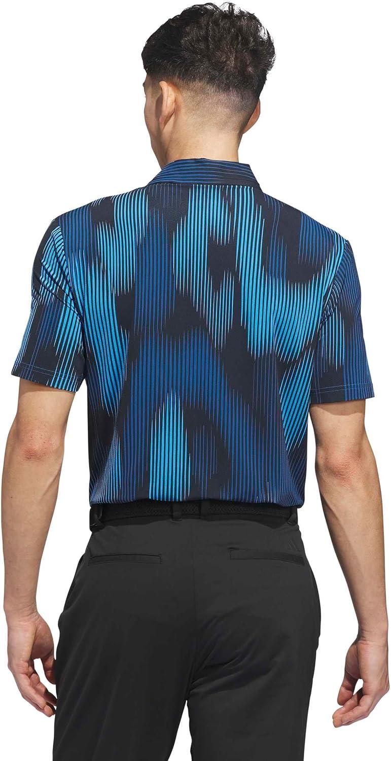 image:imageadidas Golf Mens Ultimate365 Tour Cool Feel Print Polo ShirtLucid Ray Blue
