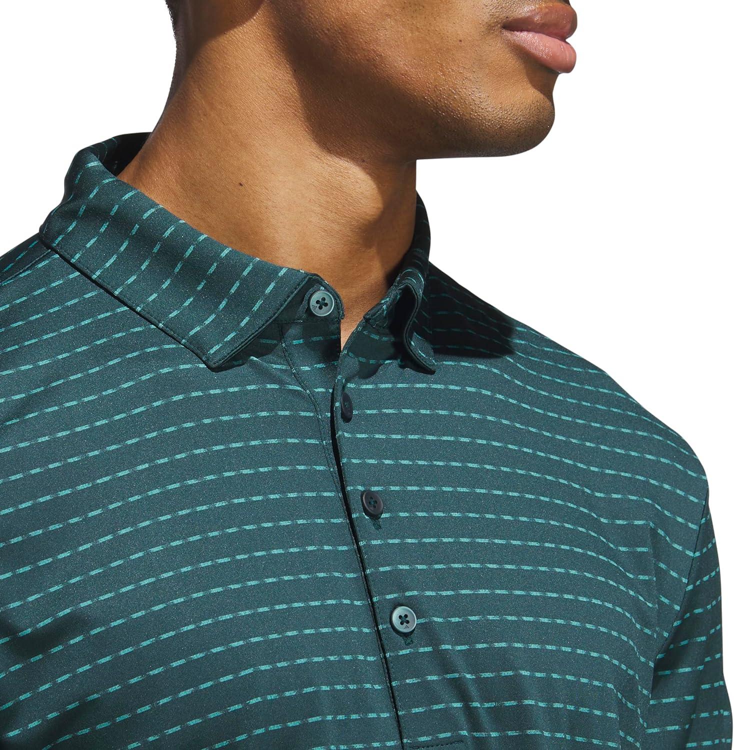 image:imageadidas Mens Ultimate365 Dash Stripe Polo ShirtAurora IvyPure Teal