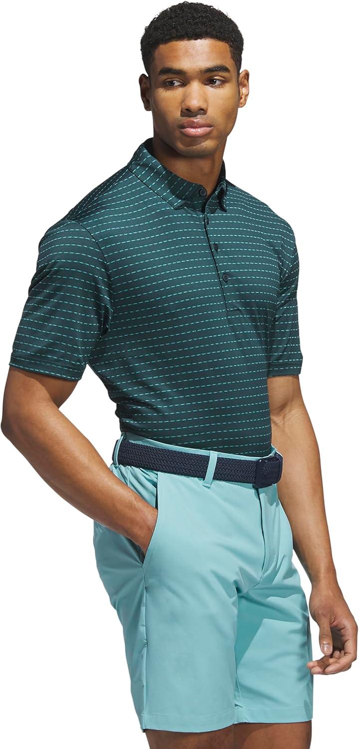 image:imageadidas Mens Ultimate365 Dash Stripe Polo ShirtAurora IvyPure Teal