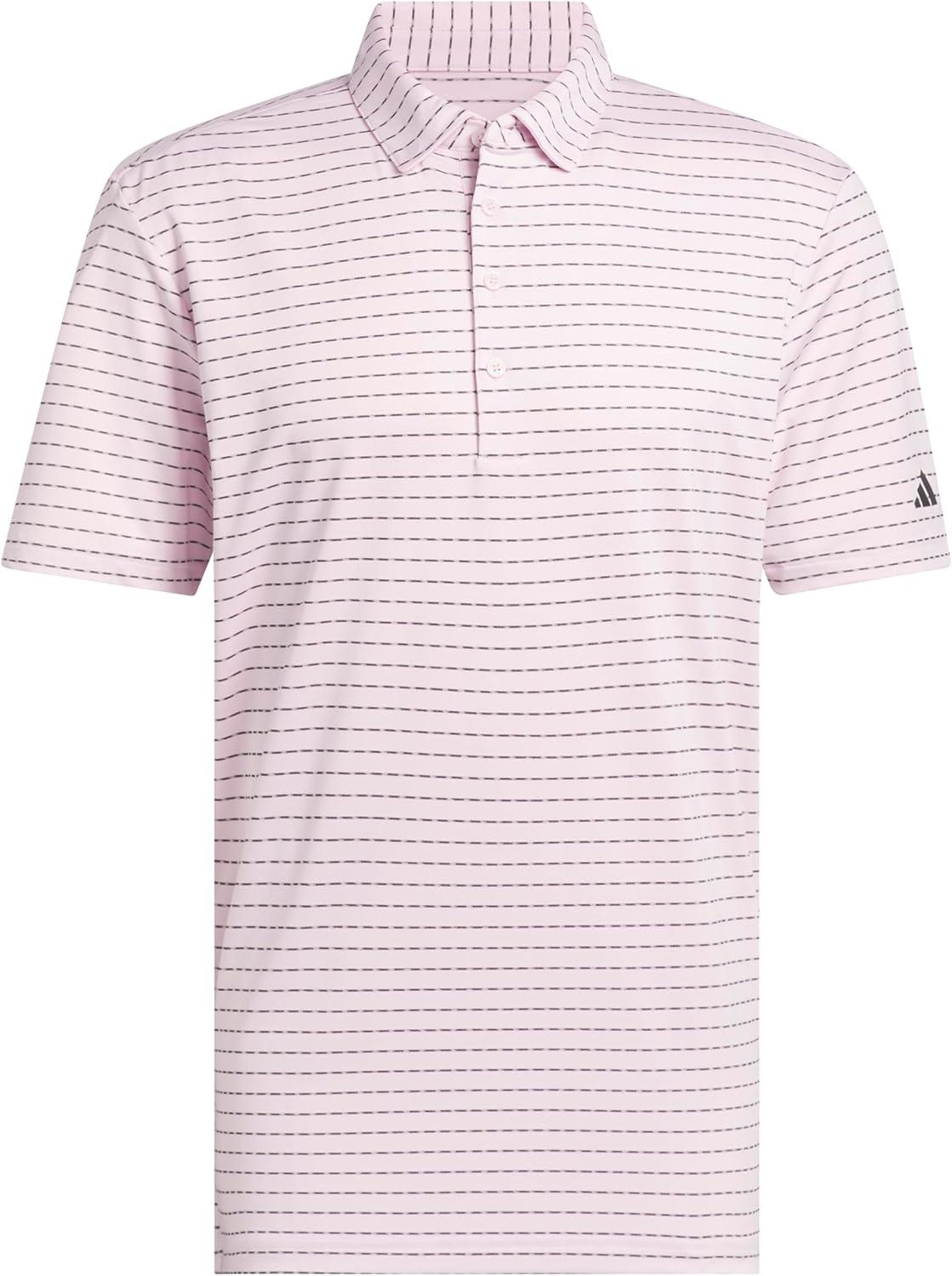 image:imageadidas Mens Ultimate365 Dash Stripe Polo ShirtClear PinkBlack