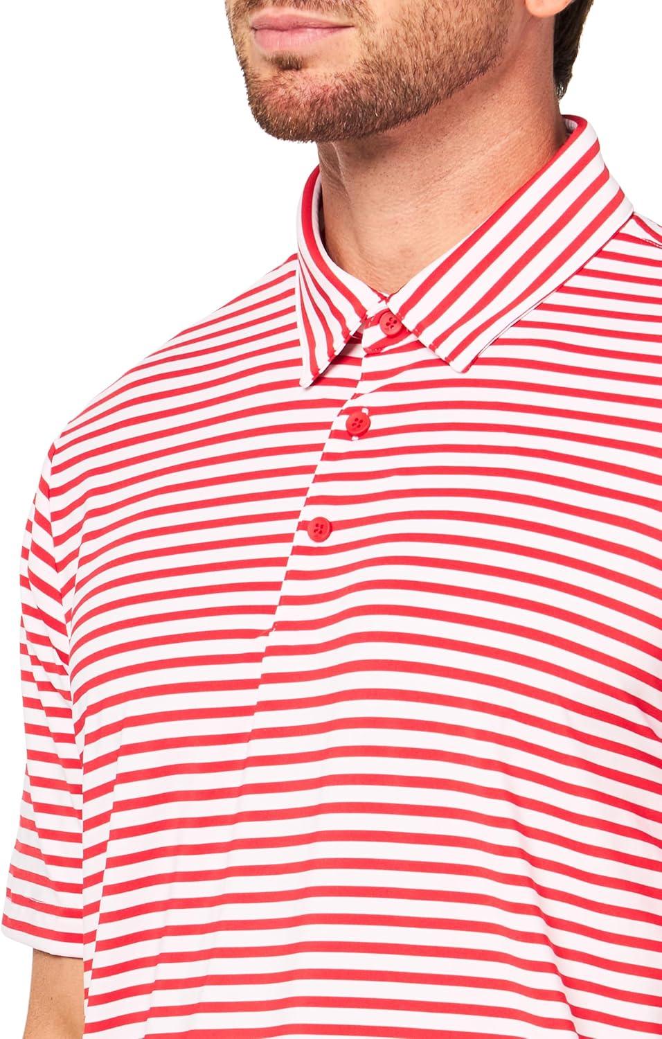 image:imageadidas Mens Ultimate365 Dash Stripe Polo ShirtClear PinkBlack