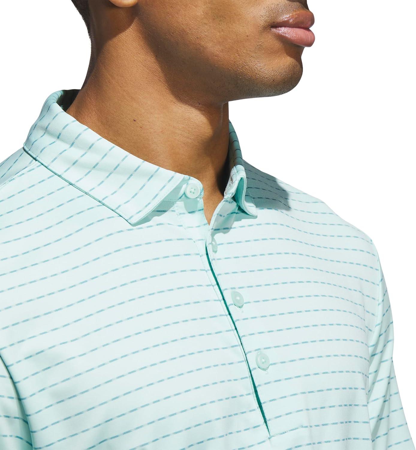 image:imageadidas Mens Ultimate365 Dash Stripe Polo ShirtSemi Flash AquaMint Tone