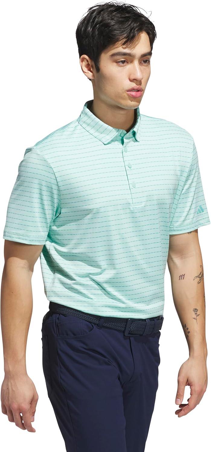image:imageadidas Mens Ultimate365 Dash Stripe Polo ShirtWhiteLime Burst